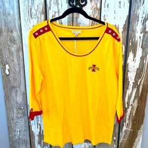 Iowa State 3/4 sleeve top NWT UG APPAREL Size XL